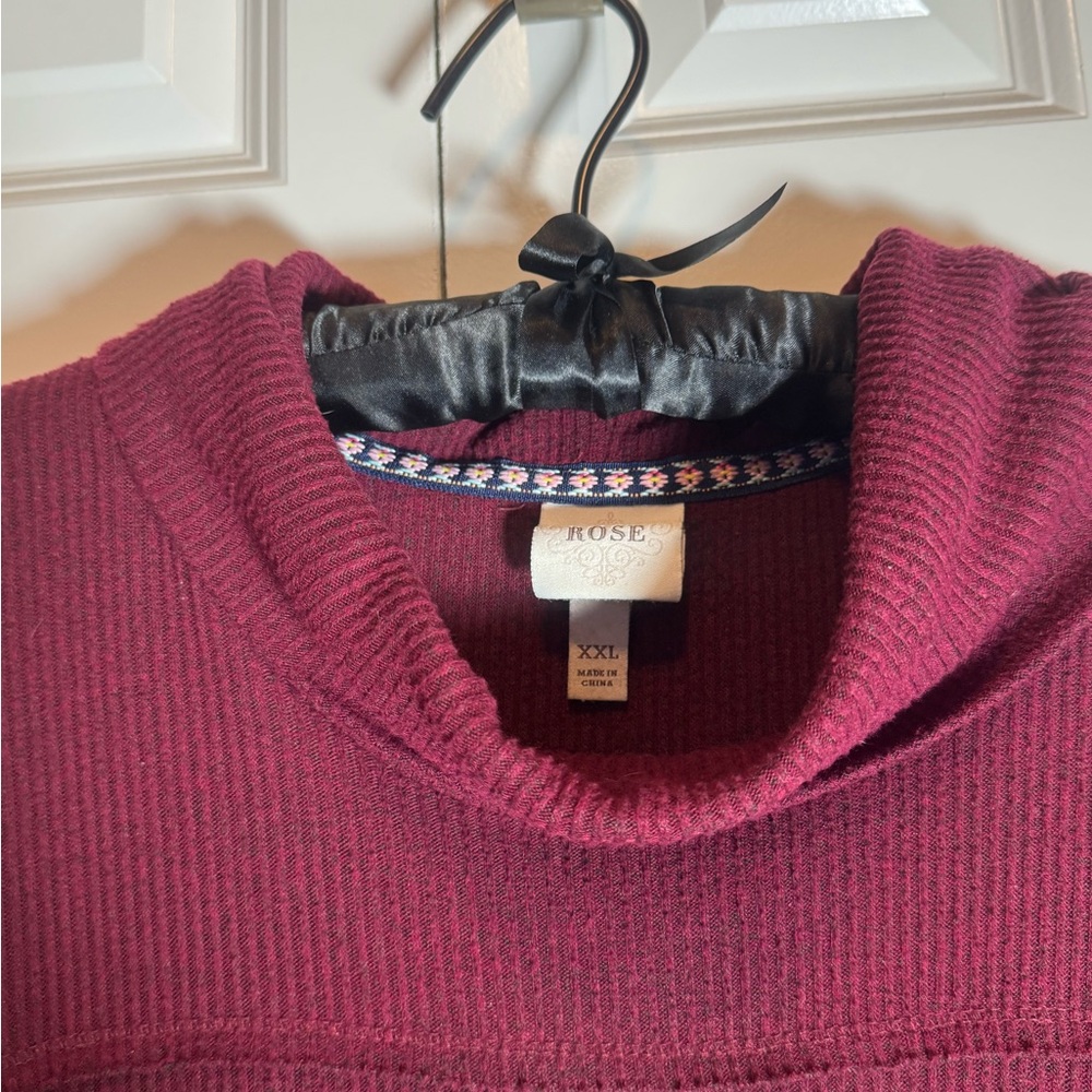 Knox Rose Maroon Cowl Neck Sweater XXL - Picture 3 of 5